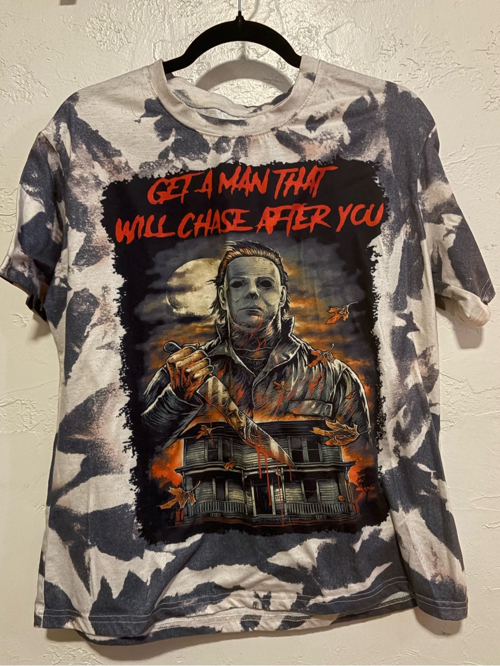 🎃 Horror Graphic Tie Dye Tee | XL | Spooky Slasher Movie Shirt